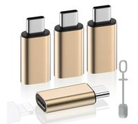 MoKo Adaptador Lightning a USB C, 4 Piezas Adaptador de iPhone a Tipo C para iPhone 16/16 Pro/15 Pro Max/15 Plus, Galaxy S24/S23, iPad, Adaptador USB C a Lightning, NO para Auriculares/OTG, Oro