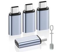 MoKo Adaptador Lightning a USB C, 4 Pzs Adaptador de iPhone a Tipo C para iPhone Air 17 16 15 Pro MAX Plus, iPad Pro/Air, Galaxy S25 S24, Adaptador USB C a Lightning, NO para Auriculares/OTG, Gris