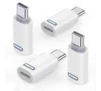 MoKo Adaptador Lightning a USB C para iPhone 17 Air 16 15 Pro MAX Plus, iPad - NO para Auriculares/Micrófono/Memoria USB, 4 PZS Adaptador de iPhone a Tipo C con Carga Rápida, Blanco PD