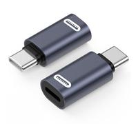 MoKo Adaptador Lightning Hembra a USB C Macho 2PZS, No para Audio/OTG, Adaptador USB-C a Lightning para iPhone 15/16 Pro/16 Pro Max/Plus, Galaxy S24, iPad, Carga Rápida/Transferencia de Datos, Gris PD