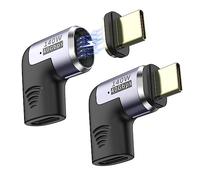 MoKo Adaptador Magnético 140W USB C, 2 PZS Adaptador Magnético Tipo-C 24 Pines con PD Carga Rápida/USB 4.0 40Gbps/8K 60Hz Video para Thunderbolt 3 MacBook Pro/Air/Steam Deck/PSVR2/ROG Ally, Cono