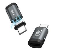 MoKo Adaptador Magnético 240W USB C, 2 PZS Adaptador Magnético Tipo-C 24 Pines con PD Carga Rápida/USB 4,0 40Gbps/8K 60Hz Vídeo para Thunderbolt 4/3 MacBook Pro/Air/Steam Deck/PSVR2/ROG Ally, Recto