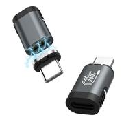 MoKo Adaptador Magnético 240W USB C, 2 PZS Adaptador Magnético Tipo-C 24 Pines con PD Carga Rápida/USB 4,0 40Gbps/8K 60Hz Vídeo para Thunderbolt 4/3 MacBook Pro/Air/Steam Deck/PSVR2/ROG Ally, Recto