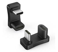 MoKo Adaptador USB C 180 Grados, 2 PZS U Forma Conector Tipo C Macho a Hembra con Carga Rápida PD 100W USB C 3.1 4K@60Hz Video Compatible con Steam Deck/Switch/MacBook y más Dispositivos USB-C, Negro
