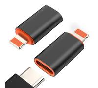 MoKo Adaptador USB C a Lightning, 2 PZS Conectores USB C Hembra a Lightning Macho para iPhone 14/13/12/11/XS/XR/SE, iPad/iPod/AirPods, Carga Rápida, Transferencia de Datos, NO para Audio/OTG, Negro