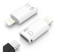 MoKo Adaptador USB C a Lightning, Adaptador Lightning Macho a USB C Hembra para iPhone 14/13/12/11 Pro MAX/iPad/iPod/AirPods, Soporta Carga, Transferencia de Datos, Auriculares y Función OTG, Blanco