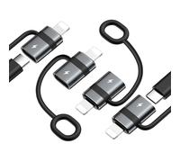 MoKo Adaptador USB C a Lightning con Carga Rápida 36W PD, Adaptador USB-C Hembra a Lightning Macho para iPhone 14/13/12/11/iPad/iPod/AirPods, con Lazo Antipérdida, No para Audio/OTG, Gris, 4 Piezas