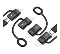 MoKo Adaptador USB C a Lightning con Carga Rápida 36W PD, Adaptador USB-C Hembra a Lightning Macho para iPhone 14/13/12/11/iPad/iPod/AirPods, con Lazo Antipérdida, No para Audio/OTG, Negro, 4 Piezas