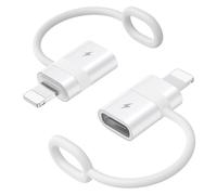 MoKo Adaptador USB C a Lightning con Carga Rápida 36W PD, Adaptador USB-C Hembra a Lightning Macho para iPhone 14/13/12/11/iPad/iPod/AirPods, con Lazo Antipérdida, No para Audio/OTG, Blanco