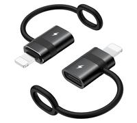 MoKo Adaptador USB C a Lightning con Carga Rápida 36W PD, Adaptador USB-C Hembra a Lightning Macho para iPhone 14/13/12/11/iPad/iPod/AirPods, con Lazo Antipérdida, No para Audio/OTG, Negro