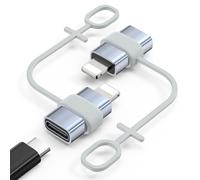 MoKo Adaptador USB C a Lightning, No para Audio/OTG, Adaptador Lightning Macho a USB C Hembra para iPhone Serie 14/13/12/11/X, Soporta Carga y Sincronización de Datos, con Lazo Anti-Pérdida, Gris
