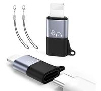 MoKo Adaptador USB-C a Lightning para dji Mic Mini, iPhone a Tipo-C Audio | Reproducción Música & Carga, No para Receptor DJI Mobile & Llamadas, Para iPhone 14/13/12/11/EarPods USB-C, [2 Piezas-Negro]
