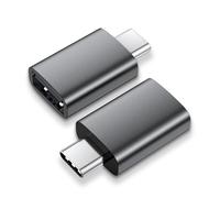 MoKo Adaptador USB C a USB A, 2PZS Acoplador USB C 3.2 Gen 2 Macho a USB A Hembra Compatible con iPhone 15 Pro MAX, MacBook Pro, iPad, iMac y Thunderbolt 4/3 Dispositivos, Carga Rápida, Gris Espacial