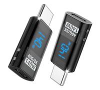 MoKo Adaptador USB C con Pantalla Digital, Conector USB C Macho a Hembra con Carga de 140W, Adaptador USB C para MacBook Pro/Air, iPhone 15 Pro MAX Plus, iPad Air/Pro, Portátiles Thunderbolt 3/4