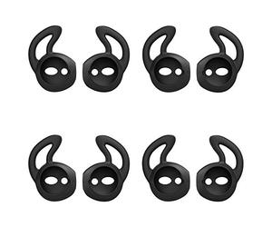 MoKo Almohadillas Auriculares Compatible con Apple AirPods 1ª & 2ª Gen/EarPods [4 PZS], Respuesto de Eartips de Silicona Suave Anti-Slip Gancho de Gel Auriculares Protectivos Accessorios - Negro