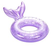 MoKo Anillo de Natación, Flotador de Natación Inflable Portátil con Diseño de Cola de Sirena para Playa Piscina Parque Acuático Fiesta, Anillo de Natación de Diámetro 58 cm para Niño Adulto, Violeta