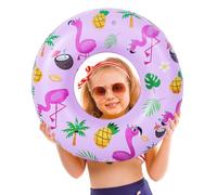 MoKo Anillo de Natación, Inflable de PVC para Piscina, Flotador de Piscina para Niños, Juguetes de Playa para Piscina, Decoración para Fiestas, Objetos para Fotos, 65 CM, Flamenco Rosa