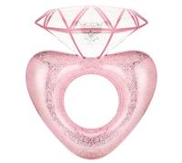 MoKo Anillo de Natación Inflable para Piscina, 129 cm x 108 cm x 20 cm Flotador de Piscina Hinchable Grande de Diamante con Purpurinas para Playa Aire Libre Verano, Flotador de Natación para Adultos