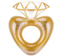 MoKo Anillo de Natación Inflable para Piscina, Flotador de Piscina Hinchable Grande de Diamante con Purpurinas para Playa Aire Libre Verano, Flotador de Natación para Adultos, Amarillo Oro