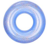 MoKo Anillos de Natación con Purpurina de 90CM de Diámetro para Niños Adultos, Piscina de Flotador Inflable de Forma Redonda para Fiesta de Verano Diversión Acuática Playa - Azul con Lentejuelas