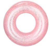 MoKo Anillos de Natación con Purpurina de 90CM de Diámetro para Niños Adultos, Piscina de Flotador Inflable de Forma Redonda para Fiesta de Verano Diversión Acuática Playa - Oro Rosa con Lentejuelas