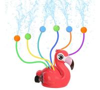 MoKo Aspersor de Agua para Niños, Juguete Acuático para Exteriores en Forma de Flamingo con 6 Mangueras y 6 Pelotas, Juguete Aspersor de Verano para Patio, Césped, Jardín y Piscina, Flamenco Rosa