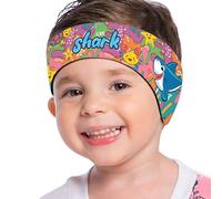 MoKo Banda de Natación Protector de Oídos, Diadema Impermeable Ajustable Elástica Mantenga Tapones, Banda de Neopreno del Pelo de Oreja de Natación para Niño, M, Tiburón Grafitero
