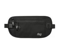 MoKo Bolsa de Cinturón de Dinero para Viaje, Riñonera Impermeable Ligera de Seguridad con Bolsillos y Bloqueo RFID para Pasaportes, Efectivo, Tarjetas, Dinero y Llaves, Ideal para Mujer Hombre, Negro