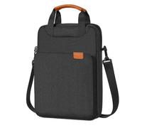 MoKo Bolsa de Hombro para Tableta de 12.9 Pulgada Compatible con iPad Pro 12.9 M2 2022/2021/2020, Surface Laptop Go 12.4", Bolsa de Poliéster con Correa de Mano Oculta, Negro + Gris