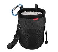 Moko Bolsa de Magnesia, Bolsa de Magnesia de Escalada Profesional con Cinturón Ajustable y Bolsillo Trasero con Cremallera, Bolsa de Deporte para Levantamiento de Pesas, Gimnasia/Montañismo - Negro