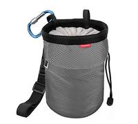 Moko Bolsa de Magnesia, Bolsa de Magnesia de Escalada Profesional con Cinturón Ajustable y Bolsillo Trasero con Cremallera, Bolsa de Deporte para Levantamiento de Pesas, Gimnasia/Montañismo - Gris