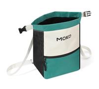MoKo Bolsa de Magnesio para Escalada en Roca, Bolsa de Magnesio con Cierre Magnético y Bolsillo con Cremallera, Cubo de Magnesio para Levantamiento de Pesas, Búlder, Gimnasia, Fitness, Verde