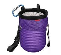 MoKo Bolsa de Tiza para Escalada en Roca con Cinturón Ajustable y Mosquetón Cordón para Deportes, Bolsa de Magnesio al Aire Libre para Levantamiento de Pesas, Gimnasia, Morado