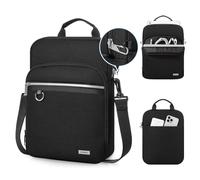 MoKo Bolsa para Tableta de 9-11 Pulgada, Funda Blanda Compatible con iPad Pro 11, iPad 10th 10.9, iPad 10.2 9/8/7th, iPad Air 5/4th 10.9, iPad 9.7 con Bolsillo Antirrobo y Correa de Hombro, Negro