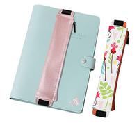 Moko Bolsa Protectora de Lápiz (2 PZS), Funda de PU Cuero con Correa Elástica y Cierre Cramellera Bolsa para Suministros Escolares Lápiz, Papelería, Bolígrafos, Pluma - Impresión y Oro Rosa