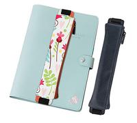 MoKo Bolsa Protectora de Lápiz (2 PZS), Funda de PU Cuero con Correa Elástica y Cierre Cramellera Bolsa para Suministros Escolares Lápiz, Papelería, Bolígrafos, Pluma - Impresión y Azul Oscuro