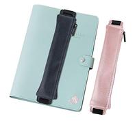 MoKo Estuche para lápices (2 Unidades), Estuche de Piel sintética para bolígrafos, Suministros Escolares, papelería, Bolsa con Cremallera con Correa elástica para bolígrafos, lápices, marcadores,