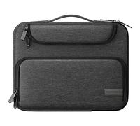 MoKo Bolsa Protectora de Tableta de 12.9 Inch, Bolsa para Tableta Portátiles con Asa Retráctil y Multibolsillos,Compatible con iPad Pro 12.9 M2 2022/2021/2020/2018,iPad Pro 12.9 2017/2015,Negro + Gris