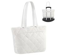 MoKo Bolsa Tote Acolchada Grande para Mujer, de Viaje Esencial para Enfermera, Transporte para Portátil con Múltiples Bolsillos, Blanco Lechoso