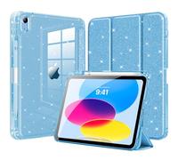 MoKo Brillante Funda para iPad (A16) 11.ª/ 10.ª Gen,Purpurina Azul Cielo