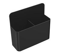 MoKo Caja de Almacenamiento Magnética, Organizador de Plástico para Refrigerador Escritorio Armario, Soporte de Marcador con 2 Compartimentos para Tizas Lápices en Hogar Cocina Oficina - Negro