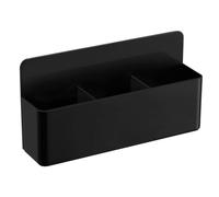 MoKo Caja de Almacenamiento Magnética, Organizador Magnético Escritorio de Plástico para Nevera Armario, Soporte de Marcador con 3 Compartimentos para Tizas Lápices en Hogar Cocina Oficina, Negro