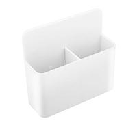 MoKo Caja de Almacenamiento Magnética, Organizador Plástico para Refrigerador Escritorio Armario, Soporte de Marcador con 2 Compartimentos para Tizas Lápices en Hogar Cocina Oficina - Blanco