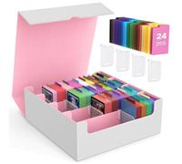 MoKo Caja de Almacenamiento para Tarjetas Coleccionables, 3000+ MTG con 24 Divisores y 4 Soportes, Estuche para Cartas de Juegos Mágicos, YugiOh, TCG, PTG y Tarjetas Deportivas, Rosa Blanco