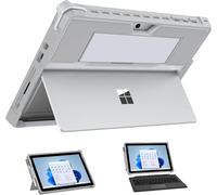 Moko - Carcasa Compatible con Microsoft Surface Go 4 / Surface Go 3 / Surface Go 2 / Surface Go Funda Todo en Uno con Soporte para bolígrafo Compatible con Teclado Tipo Tapa - Plata