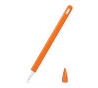MoKo - Carcasa para Apple Pencil Pro de 2ª generación, Funda Protectora para lápiz Capacitivo de Silicona, Tapa con Punta de Repuesto y Clip Integrado, Color Naranja
