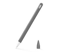 MoKo - Carcasa para iPad iPencil de 2ª generación, Funda Protectora para lápiz Capacitivo de Silicona, Tapa con Punta de Repuesto y Clip Integrado, Color Gris