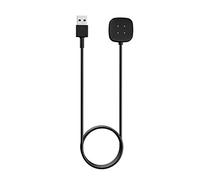 MoKo Cargador Compatible con Fitbit Versa 4/Versa 3/Sense 2/Sense, Base de Carga Magnética con Cable de Carga USB de 1M, Negro