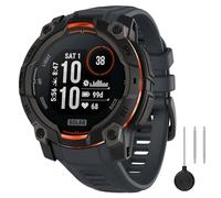 MoKo Caucho Deporte Reloj Correa Compatible con Garmin Instinct 3 Solar 45mm/Instinct 3 Amoled 45mm, Correa de Reloj Ajustable Reemplazo Impermeable Ligero Pulsera, Ink Gris