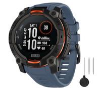 MoKo Caucho Deporte Reloj Correa Compatible con Garmin Instinct 3 Solar 45mm/Instinct 3 Amoled 45mm, Correa de Reloj Ajustable Reemplazo Impermeable Ligero Pulsera, Azul Crepúsculo